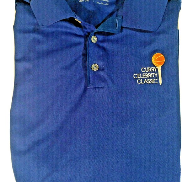 NIKE Golf Polo Shirt 2XL Dri-Fit Curry Celebrity Classic Blue Golf - Apollojets - Picture 9 of 9